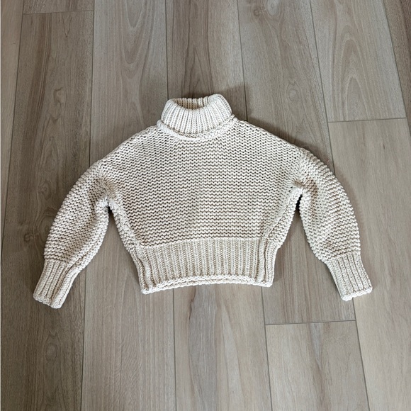 Free People Sweaters - Free People My Only Sunshine Sweater Womens Sz XS Cream Chunky Knit Mock Neck